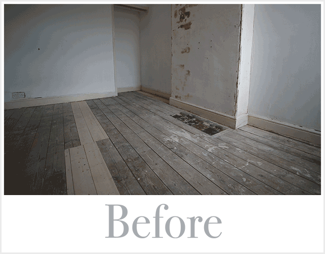 Laminate floor before and after