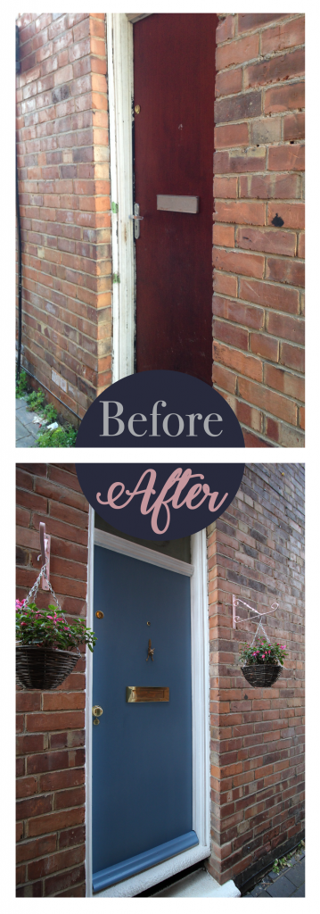 Front door before and after