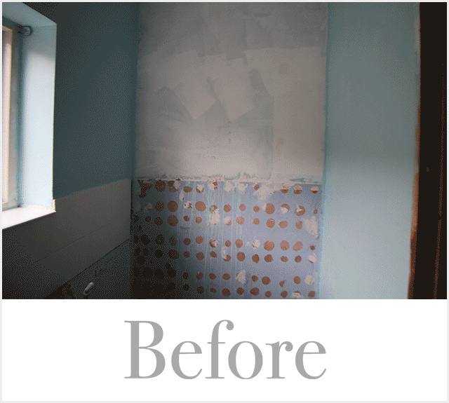 Wallpaper feature wall before and after